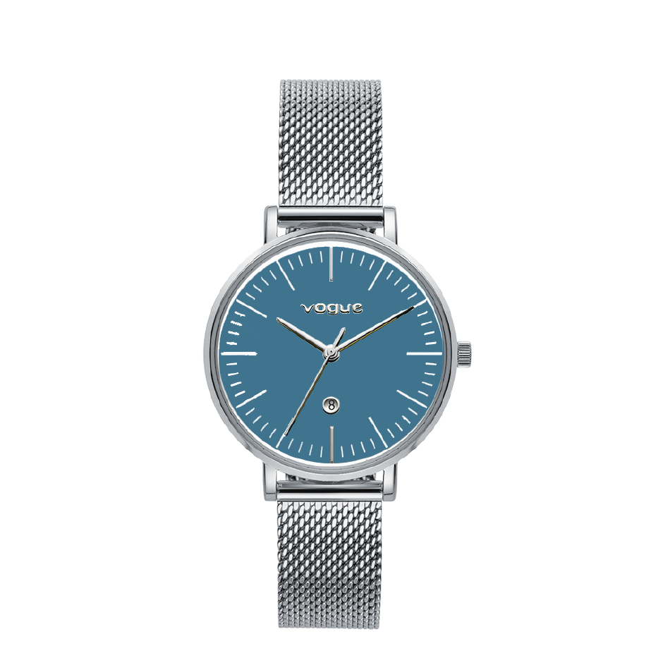 Silver and blue women's watch clearance